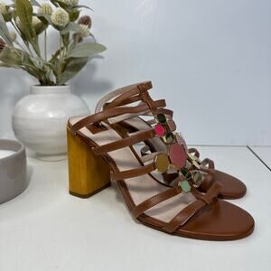 Louise et Cie Lo-Leeba Leather Strappy Heel Toasted Almond Sandal Size 8.5M NWOB